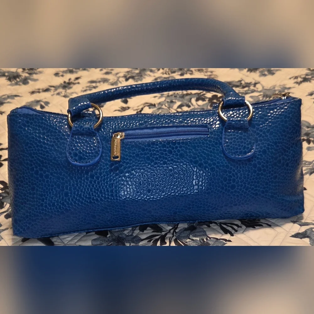 NWOT Primeware Blue Faux Croc Insulated Wine Tote Carrier w/ Corkscrew 🍷